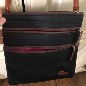 Dooney & Bourke • Black Crossbody • Pink Lining